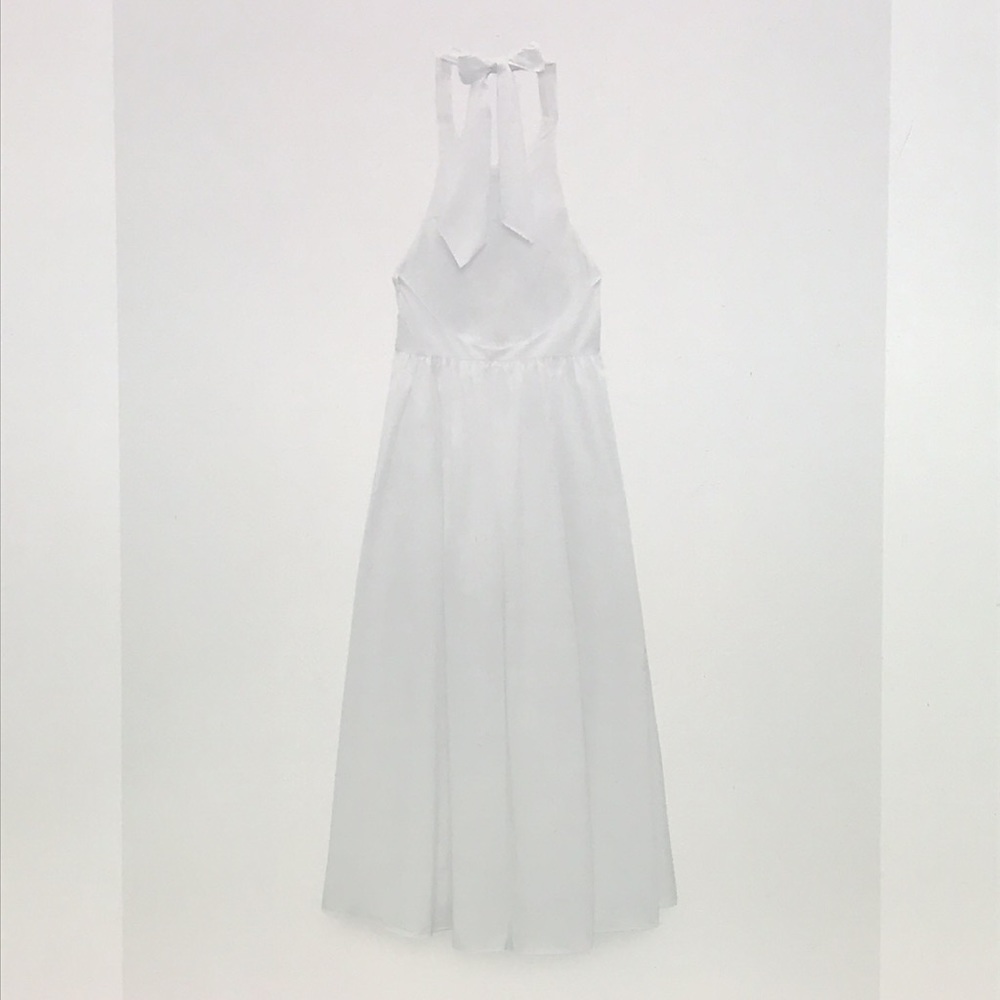 Zara White Halter Poplin Maxi Dress - Picture 16 of 16